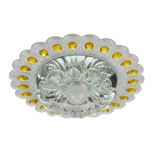 Blossoming Flower Entryway Flush Mount Lighting Crystal Minimalist LED Flush Mount Fixture in Clear Clearhalo 'Ceiling Lights' 'Close To Ceiling Lights' 'Close to ceiling' 'Flush mount' Lighting' 2107181