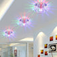 Clear Floral Shade Flush Mount Lighting Minimalist Crystal LED Flush Mount Fixture for Foyer Clear Multi Color Clearhalo 'Ceiling Lights' 'Close To Ceiling Lights' 'Close to ceiling' 'Flush mount' Lighting' 2107226