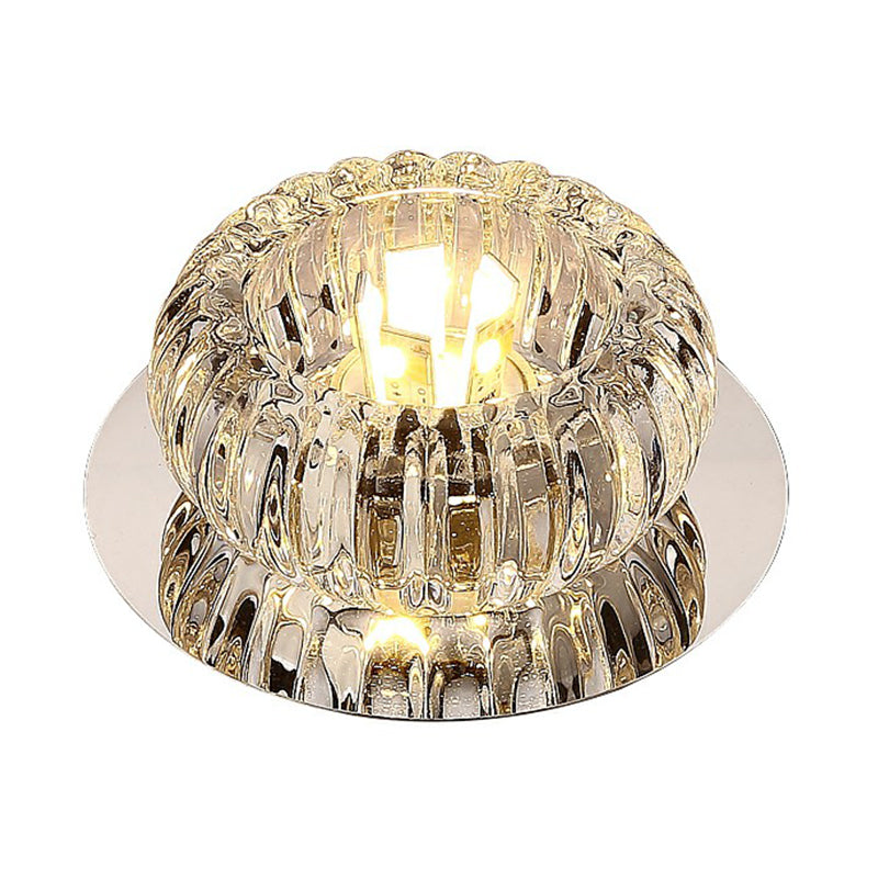 Simplicity Round LED Flush Mount Light Crystal Hallway Flush Mount Ceiling Light in Clear Clearhalo 'Ceiling Lights' 'Close To Ceiling Lights' 'Close to ceiling' 'Flush mount' Lighting' 2107246