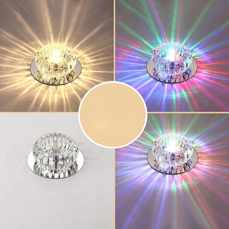 Simplicity Round LED Flush Mount Light Crystal Hallway Flush Mount Ceiling Light in Clear Clear Third Gear Clearhalo 'Ceiling Lights' 'Close To Ceiling Lights' 'Close to ceiling' 'Flush mount' Lighting' 2107252