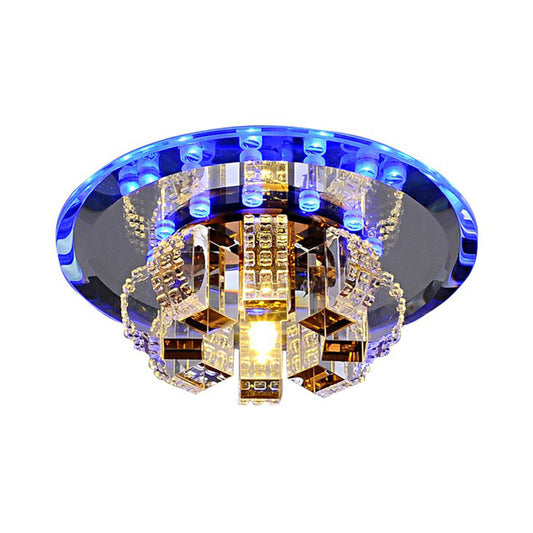 Crystal Flower-Like Flush Mount Lighting Minimalist Clear LED Flush Mount Fixture for Foyer Clearhalo 'Ceiling Lights' 'Close To Ceiling Lights' 'Close to ceiling' 'Flush mount' Lighting' 2107268