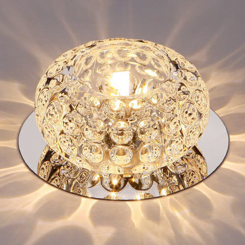 Doughnut Shape Crystal LED Flush Mount Modern Clear LED Flush Mount Lighting Fixture for Hallway Clearhalo 'Ceiling Lights' 'Close To Ceiling Lights' 'Close to ceiling' 'Flush mount' Lighting' 2107274