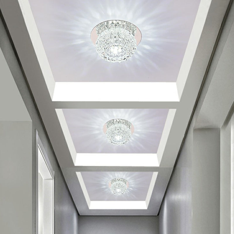 Doughnut Shape Crystal LED Flush Mount Modern Clear LED Flush Mount Lighting Fixture for Hallway Clear White Clearhalo 'Ceiling Lights' 'Close To Ceiling Lights' 'Close to ceiling' 'Flush mount' Lighting' 2107276