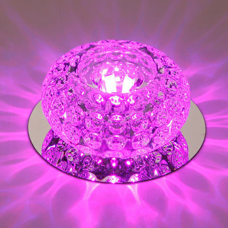 Doughnut Shape Crystal LED Flush Mount Modern Clear LED Flush Mount Lighting Fixture for Hallway Clear Purple Clearhalo 'Ceiling Lights' 'Close To Ceiling Lights' 'Close to ceiling' 'Flush mount' Lighting' 2107277