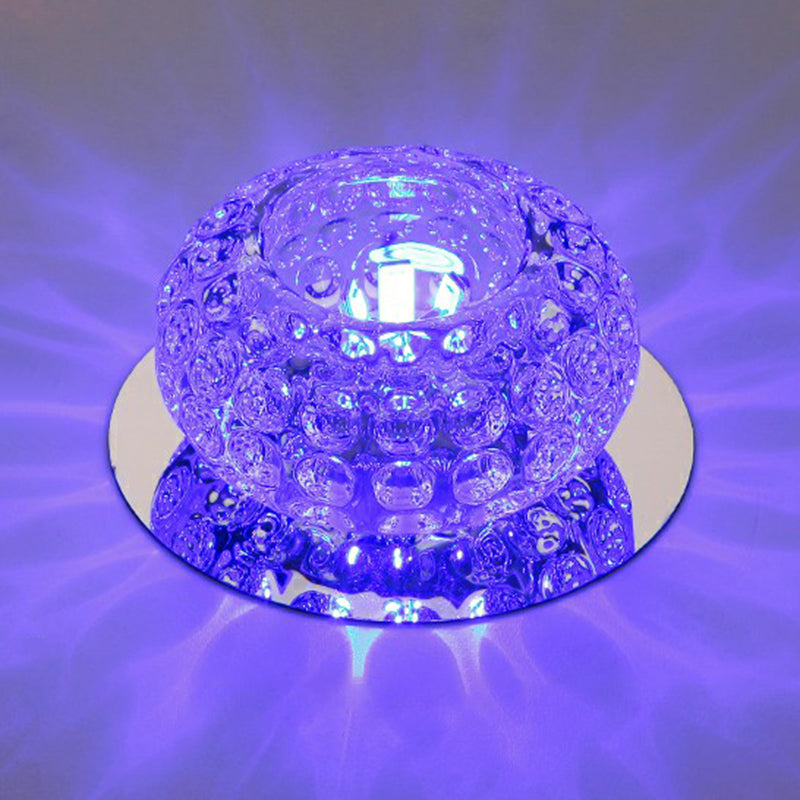 Doughnut Shape Crystal LED Flush Mount Modern Clear LED Flush Mount Lighting Fixture for Hallway Clear Blue Clearhalo 'Ceiling Lights' 'Close To Ceiling Lights' 'Close to ceiling' 'Flush mount' Lighting' 2107278
