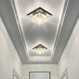 Crystal Square LED Flush Mount Light Simplicity Flush Mount Ceiling Light in Black for Foyer Black White Clearhalo 'Ceiling Lights' 'Close To Ceiling Lights' 'Close to ceiling' 'Flush mount' Lighting' 2107390