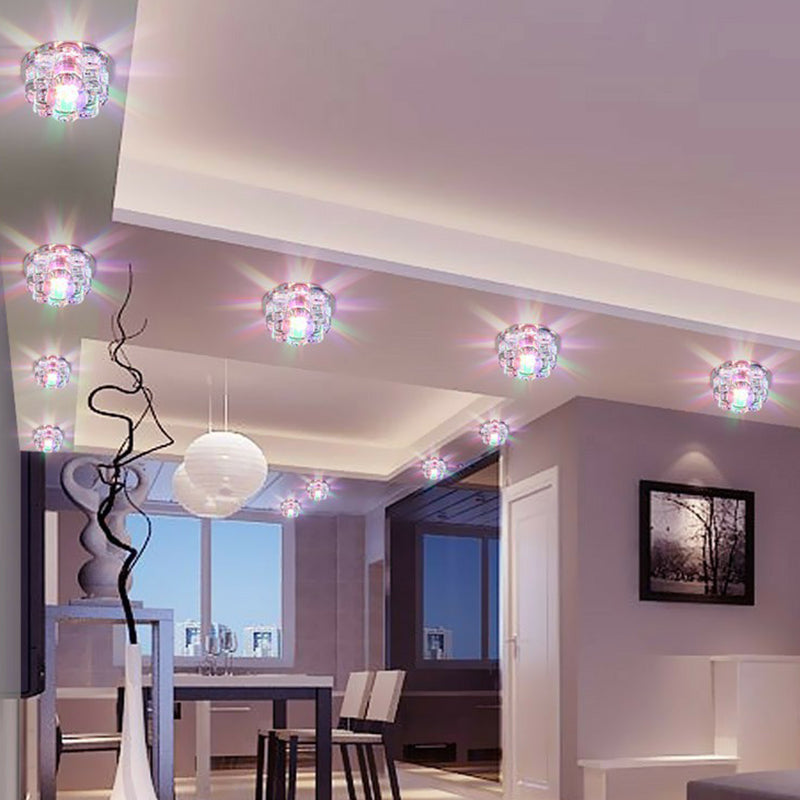 Floral Crystal Flush Light Artistic Clear LED Flush Ceiling Light Fixture for Living Room Clearhalo 'Ceiling Lights' 'Close To Ceiling Lights' 'Close to ceiling' 'Flush mount' Lighting' 2107403