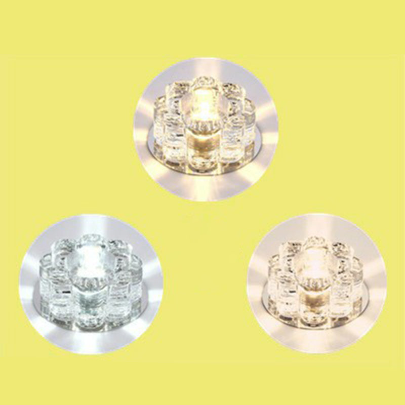 Floral Crystal Flush Light Artistic Clear LED Flush Ceiling Light Fixture for Living Room Clear Third Gear Clearhalo 'Ceiling Lights' 'Close To Ceiling Lights' 'Close to ceiling' 'Flush mount' Lighting' 2107408