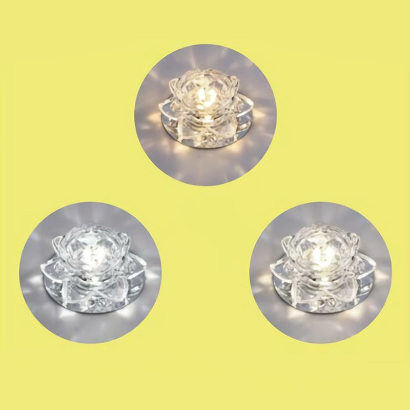 Lotus LED Flush Mount Modern Crystal Clear Flushmount Ceiling Light for Living Room Clear Third Gear Clearhalo 'Ceiling Lights' 'Close To Ceiling Lights' 'Close to ceiling' 'Flush mount' Lighting' 2107426
