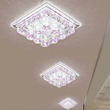 Crystal Square Shaped Flush Mount Modern LED Flushmount Ceiling Light for Hallway Clearhalo 'Ceiling Lights' 'Close To Ceiling Lights' 'Close to ceiling' 'Flush mount' Lighting' 2107449