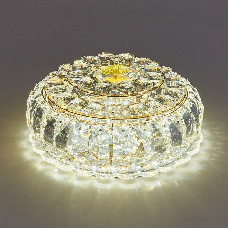 Round LED Flush Mount Light Simplicity Crystal Hallway Flush Mount Ceiling Light in Clear Clearhalo 'Ceiling Lights' 'Close To Ceiling Lights' 'Close to ceiling' 'Flush mount' Lighting' 2107505
