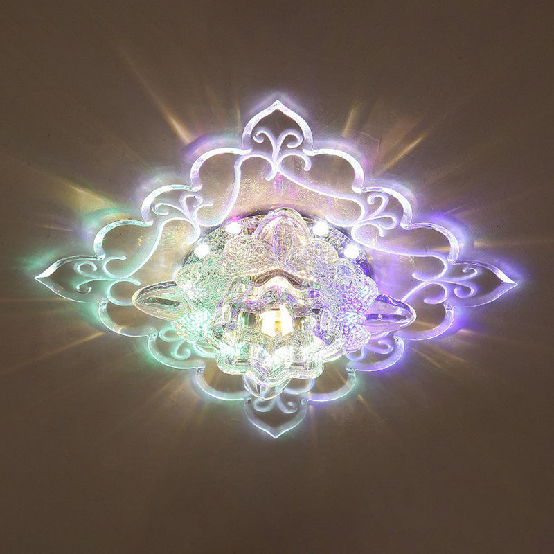 Square Entryway Flush Ceiling Light Crystal Contemporary LED Flush Mount Lighting Fixture in Clear Clearhalo 'Ceiling Lights' 'Close To Ceiling Lights' 'Close to ceiling' 'Flush mount' Lighting' 2107596