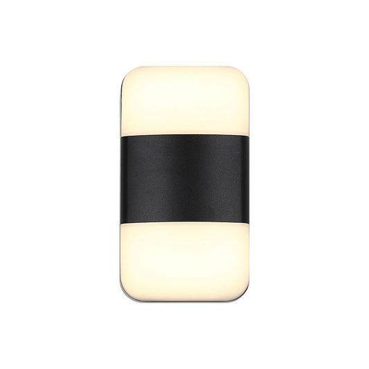 Contemporary Rectangular LED Wall Lighting Metallic Courtyard Sconce Light Fixture in Black Clearhalo 'Wall Lamps & Sconces' 'Wall Lights' Lighting' 2107614