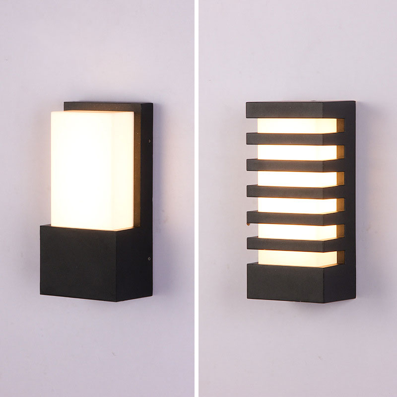 Rectangular Led Wall Sconce Rectangle LED Wall Mounted Light Simplicity Metallic Courtyard Wall ...