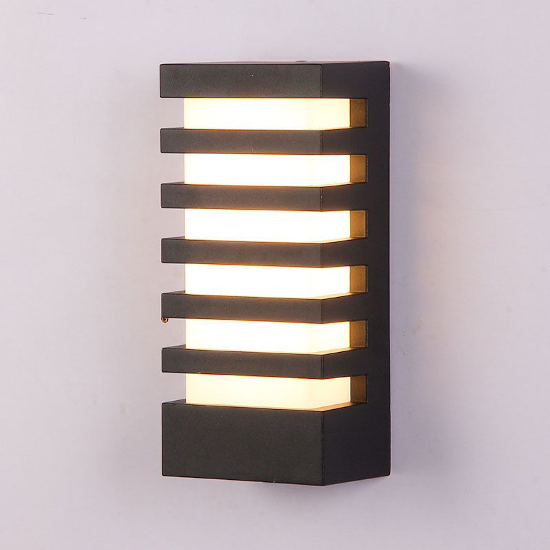 Rectangular Embossed Light Rectangle LED Wall Mounted Light Simplicity Metallic Courtyard Wall ...
