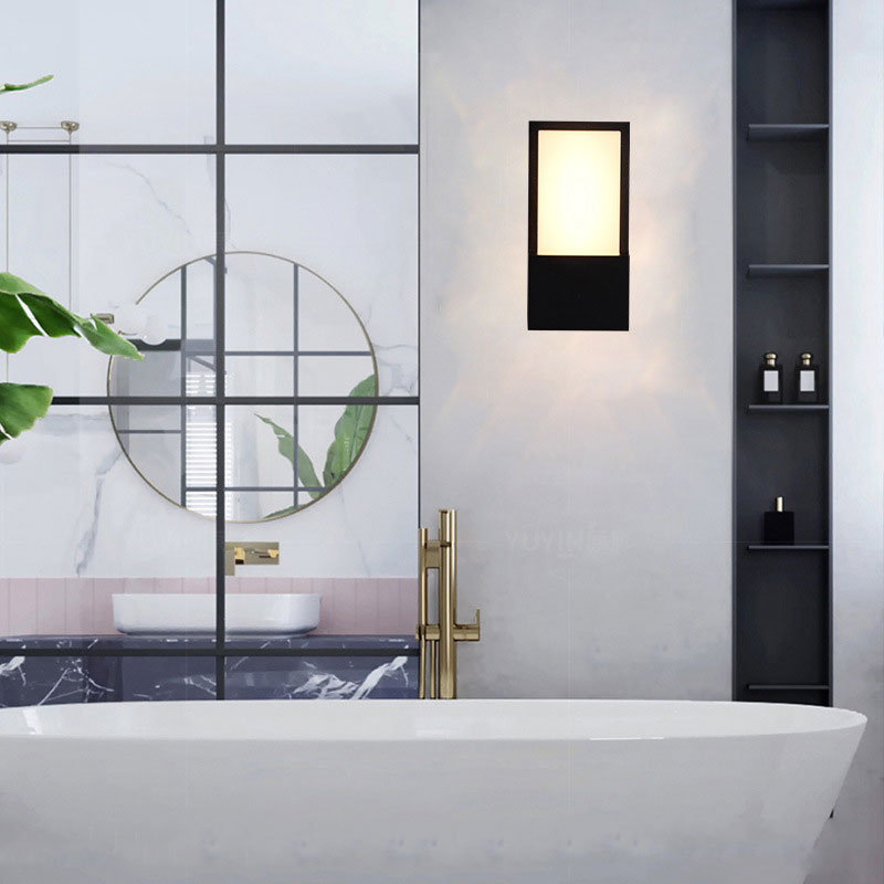 Rectangular Led Wall Sconce Rectangle LED Wall Mounted Light Simplicity Metallic Courtyard Wall ...