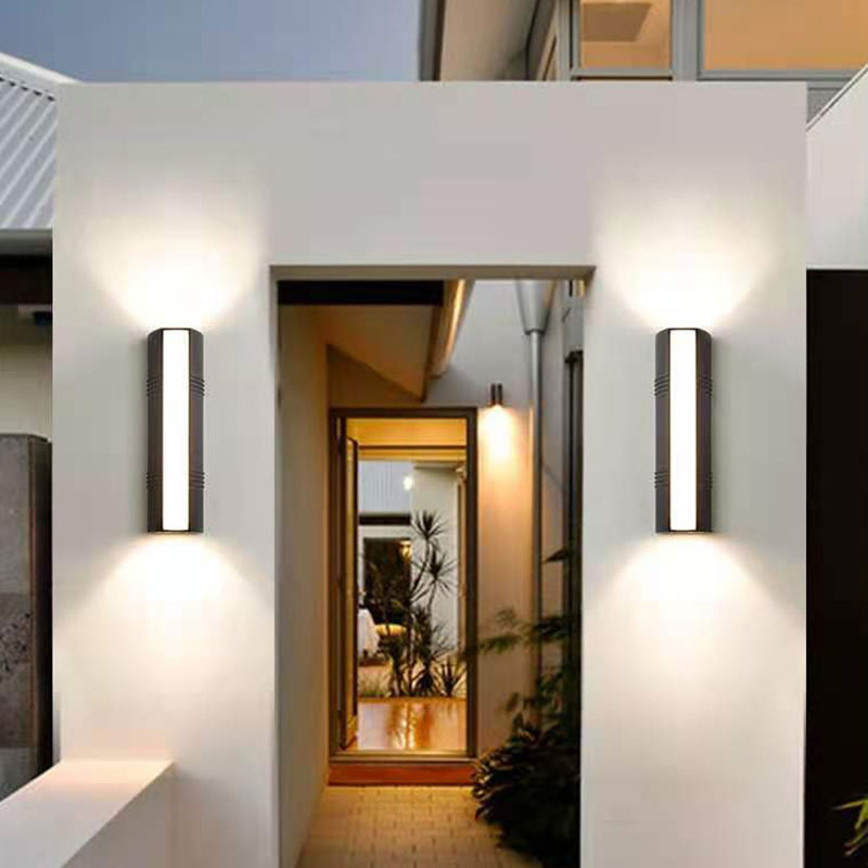 Trapezoid Shaped Wall Sconce Light Minimalist Metallic Courtyard LED Wall Mount Lighting in Black Clearhalo 'Wall Lamps & Sconces' 'Wall Lights' Lighting' 2107664