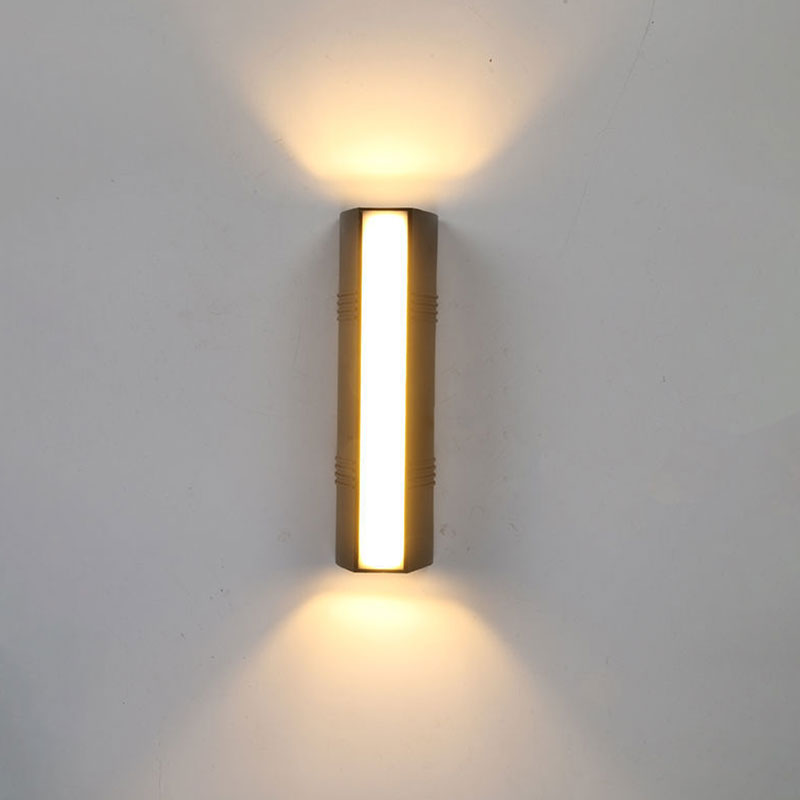 Trapezoid Shaped Wall Sconce Light Minimalist Metallic Courtyard LED Wall Mount Lighting in Black Clearhalo 'Wall Lamps & Sconces' 'Wall Lights' Lighting' 2107665