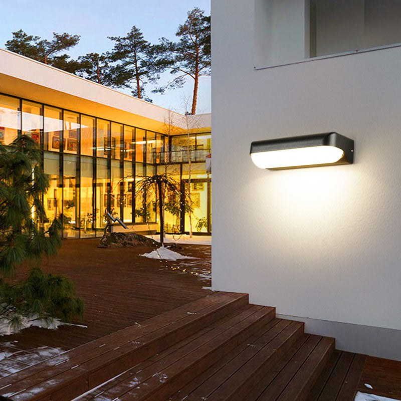 Capsule Wall Sconce Light Minimalist Metallic Black LED Wall Mount Lighting for Balcony Textured Black Large A Clearhalo 'Wall Lamps & Sconces' 'Wall Lights' Lighting' 2107733