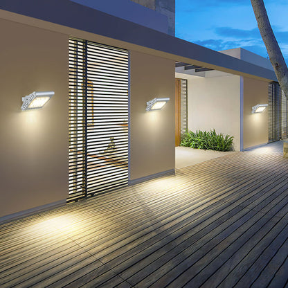 Panel LED Spotlight Wall Light Simplicity Aluminum Courtyard Wall Sconce Lighting in Silver Silver A Clearhalo 'Wall Lamps & Sconces' 'Wall Lights' Lighting' 2107753