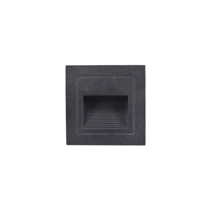 Aluminum Quadrilateral Recessed Wall Light Minimalistic Black LED Footlight for Stairway Black Small Square Clearhalo 'Wall Lamps & Sconces' 'Wall Lights' Lighting' 2107760