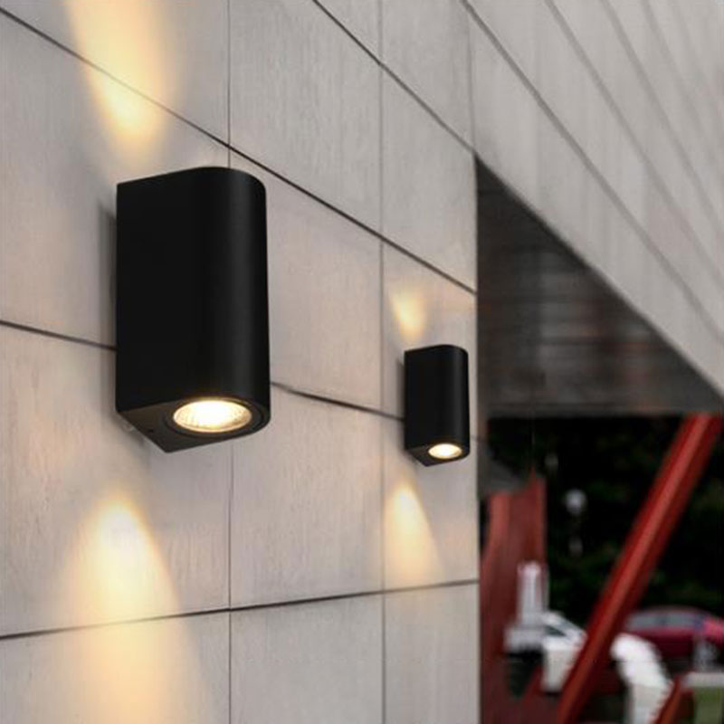 Geometrical Acrylic Wall Sconce Light Minimalist Black LED Wall Mount Lighting for Outdoor Black A Clearhalo 'Wall Lamps & Sconces' 'Wall Lights' Lighting' 2107763