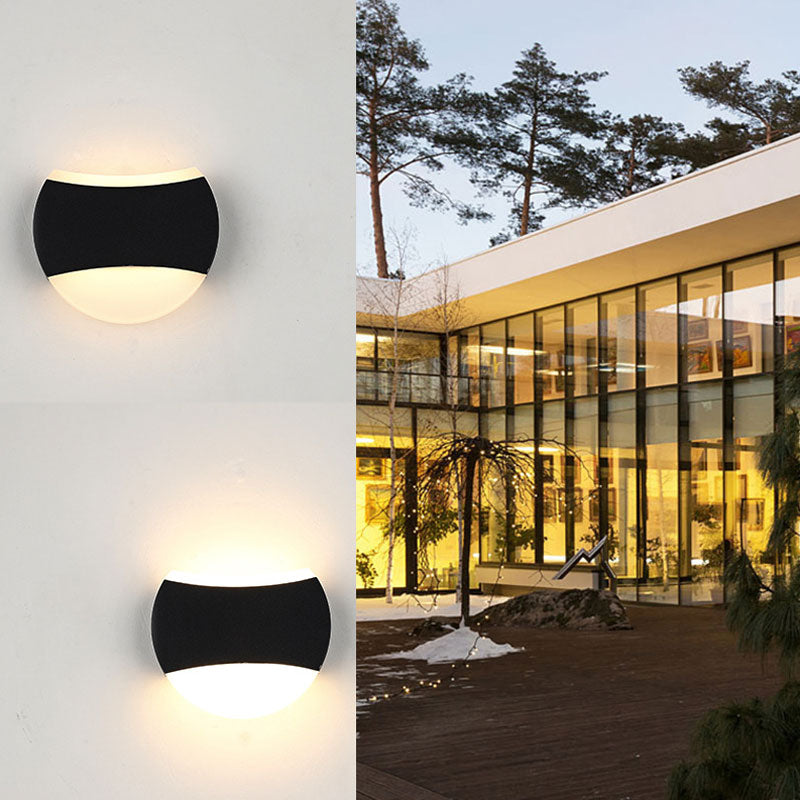 Geometrical LED Wall Lighting Contemporary Aluminum Black Sconce Light Fixture for Patio Black Novelty Clearhalo 'Wall Lamps & Sconces' 'Wall Lights' Lighting' 2107775