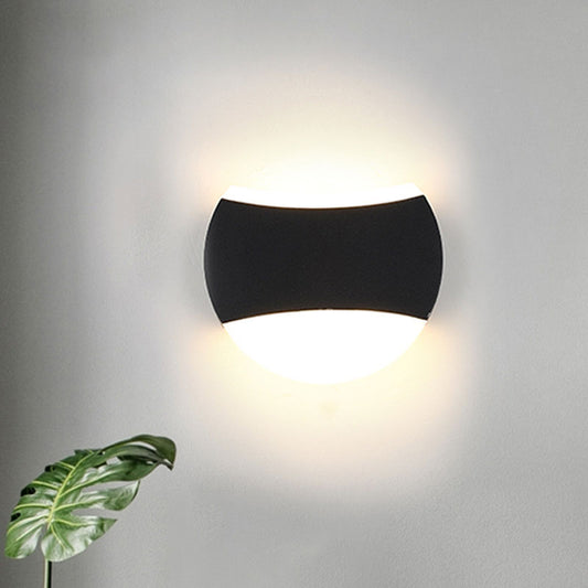 Geometrical LED Wall Lighting Contemporary Aluminum Black Sconce Light Fixture for Patio Clearhalo 'Wall Lamps & Sconces' 'Wall Lights' Lighting' 2107777