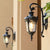 Black Bell Wall Light Classic Ripple Glass 1 Bulb Courtyard Wall Lighting Fixture for Outdoor Black Clearhalo 'Wall Lamps & Sconces' 'Wall Lights' Lighting' 2107855