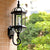 Birdcage Shade Clear Glass Wall Lighting Rustic 1 Bulb Courtyard Wall Light Fixture Black Clearhalo 'Wall Lamps & Sconces' 'Wall Lights' Lighting' 2108056