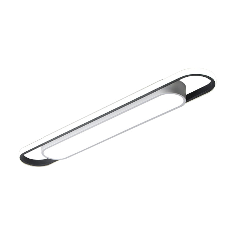 Black and White Multi-Ring Flush Lighting Modern 16"/23.5"/31.5" Wide Led Acrylic Flush Mount Lamp Fixture for Corridor in White/Warm Light Clearhalo 'Ceiling Lights' 'Close To Ceiling Lights' 'Close to ceiling' 'Flush mount' Lighting' 210837