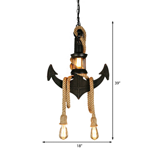 4-Light Pendant Light Vintage Kerosene Clear Glass Hanging Chandelier in Black with Adjustable Rope Clearhalo 'Cast Iron' 'Ceiling Lights' 'Chandeliers' 'Industrial Chandeliers' 'Industrial' 'Metal' 'Middle Century Chandeliers' 'Rustic Chandeliers' 'Tiffany' Lighting' 210862