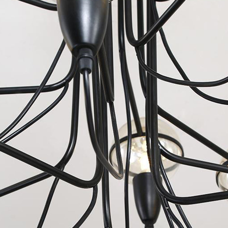 3 Lights Ceiling Lighting Traditional Globe Clear Glass Cluster Pendant in Black for Bedroom Clearhalo 'Ceiling Lights' 'Chandeliers' 'Glass shade' 'Glass' 'Pendant Lights' Lighting' 210930