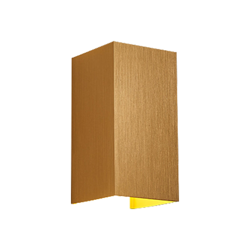 Cuboid Up and Down LED Wall Sconce Contemporary Metal Gold/Coffee/Grey Sconce Light Fixture for Bedroom Clearhalo 'Cast Iron' 'Glass' 'Industrial' 'Modern wall lights' 'Modern' 'Tiffany' 'Traditional wall lights' 'Wall Lamps & Sconces' 'Wall Lights' Lighting' 210953