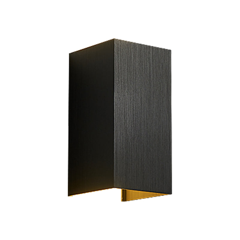 Cuboid Up and Down LED Wall Sconce Contemporary Metal Gold/Coffee/Grey Sconce Light Fixture for Bedroom Clearhalo 'Cast Iron' 'Glass' 'Industrial' 'Modern wall lights' 'Modern' 'Tiffany' 'Traditional wall lights' 'Wall Lamps & Sconces' 'Wall Lights' Lighting' 210956