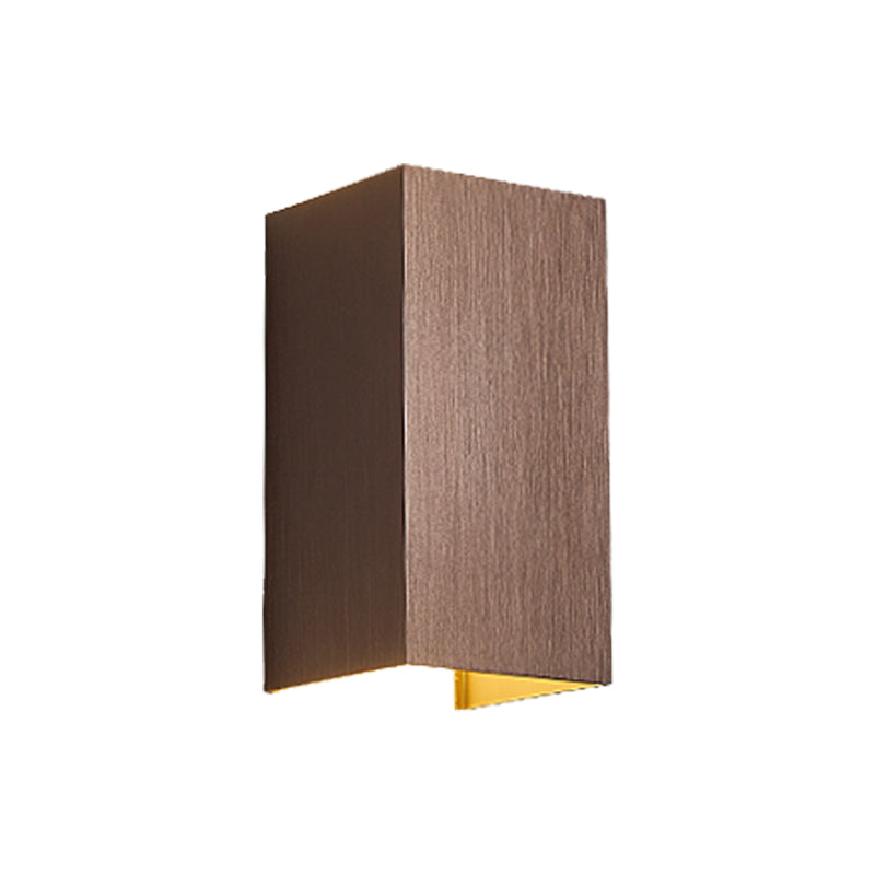 Cuboid Up and Down LED Wall Sconce Contemporary Metal Gold/Coffee/Grey Sconce Light Fixture for Bedroom Clearhalo 'Cast Iron' 'Glass' 'Industrial' 'Modern wall lights' 'Modern' 'Tiffany' 'Traditional wall lights' 'Wall Lamps & Sconces' 'Wall Lights' Lighting' 210959