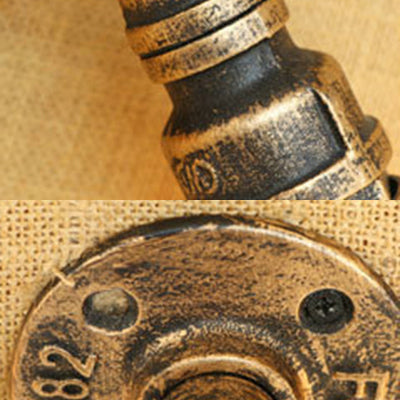 2 Heads Wall Sconce Light with Water Pipe Wrought Iron Industrial Restaurant Wall Lighting in Bronze/Antique Brass Clearhalo 'Art deco wall lights' 'Cast Iron' 'Glass' 'Industrial wall lights' 'Industrial' 'Middle century wall lights' 'Modern' 'Rustic wall lights' 'Tiffany' 'Traditional wall lights' 'Wall Lamps & Sconces' 'Wall Lights' Lighting' 21096