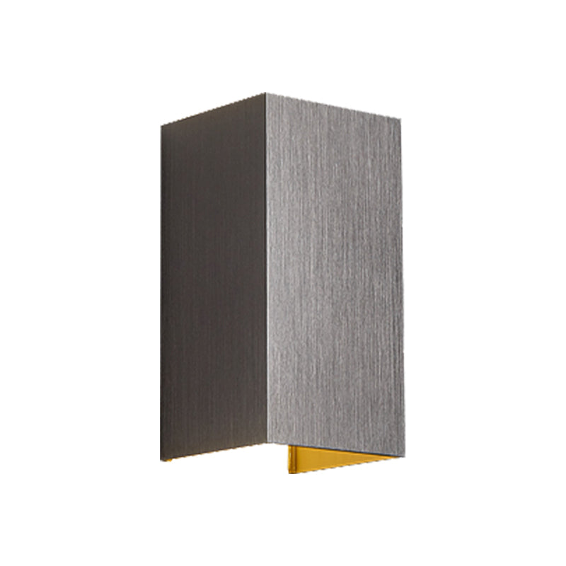 Cuboid Up and Down LED Wall Sconce Contemporary Metal Gold/Coffee/Grey Sconce Light Fixture for Bedroom Clearhalo 'Cast Iron' 'Glass' 'Industrial' 'Modern wall lights' 'Modern' 'Tiffany' 'Traditional wall lights' 'Wall Lamps & Sconces' 'Wall Lights' Lighting' 210962