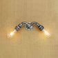 2 Heads Wall Sconce Light with Water Pipe Wrought Iron Industrial Restaurant Wall Lighting in Bronze/Antique Brass Clearhalo 'Art deco wall lights' 'Cast Iron' 'Glass' 'Industrial wall lights' 'Industrial' 'Middle century wall lights' 'Modern' 'Rustic wall lights' 'Tiffany' 'Traditional wall lights' 'Wall Lamps & Sconces' 'Wall Lights' Lighting' 21097