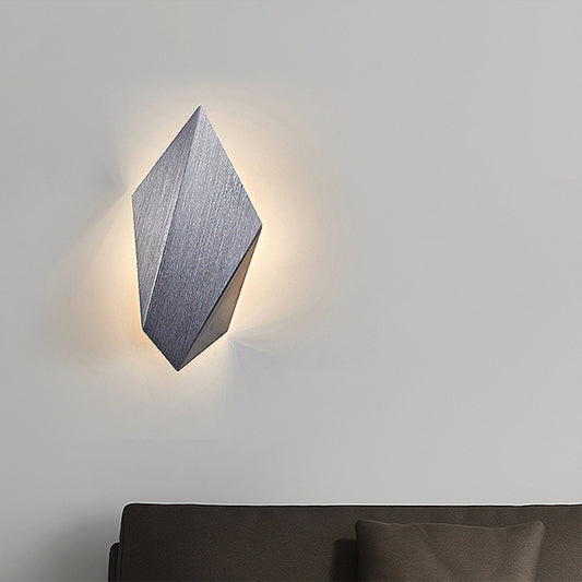 Metal Geometric Wall Mounted Light Postmodern 1 Light Black/Grey/White Sconce Light Fixture Clearhalo 'Cast Iron' 'Glass' 'Industrial' 'Modern wall lights' 'Modern' 'Tiffany' 'Traditional wall lights' 'Wall Lamps & Sconces' 'Wall Lights' Lighting' 211039