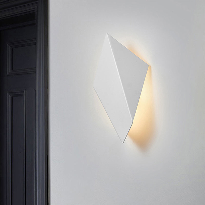 Metal Geometric Wall Mounted Light Postmodern 1 Light Black/Grey/White Sconce Light Fixture Clearhalo 'Cast Iron' 'Glass' 'Industrial' 'Modern wall lights' 'Modern' 'Tiffany' 'Traditional wall lights' 'Wall Lamps & Sconces' 'Wall Lights' Lighting' 211041