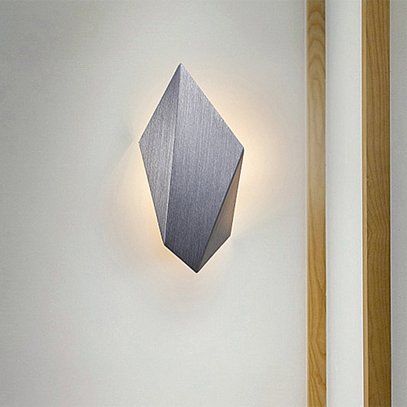 Metal Geometric Wall Mounted Light Postmodern 1 Light Black/Grey/White Sconce Light Fixture Grey Clearhalo 'Cast Iron' 'Glass' 'Industrial' 'Modern wall lights' 'Modern' 'Tiffany' 'Traditional wall lights' 'Wall Lamps & Sconces' 'Wall Lights' Lighting' 211043