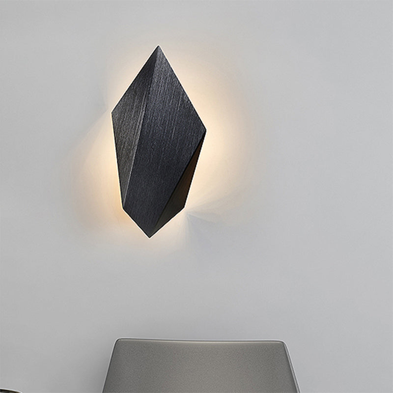 Metal Geometric Wall Mounted Light Postmodern 1 Light Black/Grey/White Sconce Light Fixture Black Clearhalo 'Cast Iron' 'Glass' 'Industrial' 'Modern wall lights' 'Modern' 'Tiffany' 'Traditional wall lights' 'Wall Lamps & Sconces' 'Wall Lights' Lighting' 211044