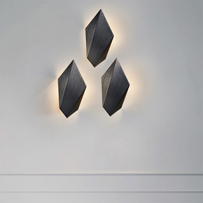 Metal Geometric Wall Mounted Light Postmodern 1 Light Black/Grey/White Sconce Light Fixture Clearhalo 'Cast Iron' 'Glass' 'Industrial' 'Modern wall lights' 'Modern' 'Tiffany' 'Traditional wall lights' 'Wall Lamps & Sconces' 'Wall Lights' Lighting' 211048