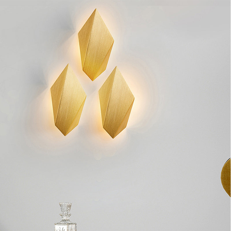Metal Geometric Wall Mounted Light Postmodern 1 Light Black/Grey/White Sconce Light Fixture Gold Clearhalo 'Cast Iron' 'Glass' 'Industrial' 'Modern wall lights' 'Modern' 'Tiffany' 'Traditional wall lights' 'Wall Lamps & Sconces' 'Wall Lights' Lighting' 211050