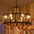 Rope Black Pendant Lamp Candle 6 Light Industrial Chandelier Light Fixture with Wire Mesh Black Clearhalo 'Cast Iron' 'Ceiling Lights' 'Chandeliers' 'Industrial Chandeliers' 'Industrial' 'Metal' 'Middle Century Chandeliers' 'Rustic Chandeliers' 'Tiffany' Lighting' 211069