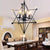 4-Light Metal Hanging Chandelier Industrial Black Candle Living Room Pendant Light Fixture with Cage Black Clearhalo 'Cast Iron' 'Ceiling Lights' 'Chandeliers' 'Industrial Chandeliers' 'Industrial' 'Metal' 'Middle Century Chandeliers' 'Rustic Chandeliers' 'Tiffany' Lighting' 211073
