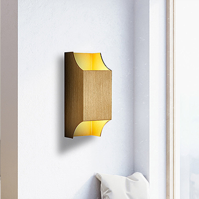 1 Light Bedroom Up and Down LED Wall Sconce with Geometric Metal Shade Black/Grey/White Wall Mount Light Clearhalo 'Cast Iron' 'Glass' 'Industrial' 'Modern wall lights' 'Modern' 'Tiffany' 'Traditional wall lights' 'Wall Lamps & Sconces' 'Wall Lights' Lighting' 211107