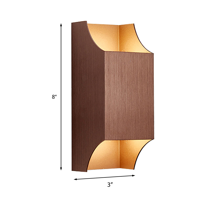1 Light Bedroom Up and Down LED Wall Sconce with Geometric Metal Shade Black/Grey/White Wall Mount Light Clearhalo 'Cast Iron' 'Glass' 'Industrial' 'Modern wall lights' 'Modern' 'Tiffany' 'Traditional wall lights' 'Wall Lamps & Sconces' 'Wall Lights' Lighting' 211113
