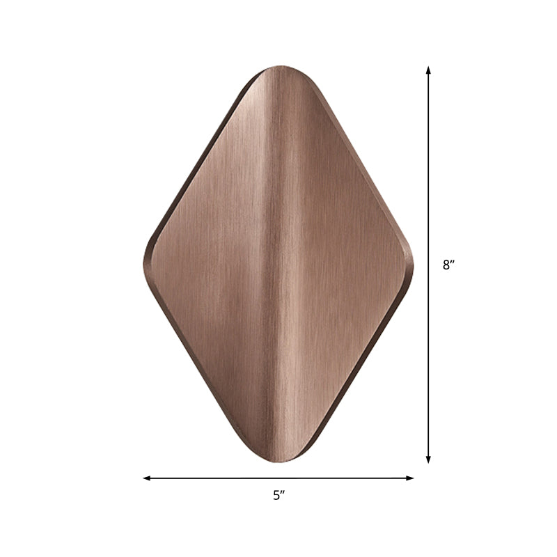 Concave Rhombus Metal Wall Sconce Modern LED Black/Gold/Coffee Sconce Light for Living Room Clearhalo 'Cast Iron' 'Glass' 'Industrial' 'Modern wall lights' 'Modern' 'Tiffany' 'Traditional wall lights' 'Wall Lamps & Sconces' 'Wall Lights' Lighting' 211200